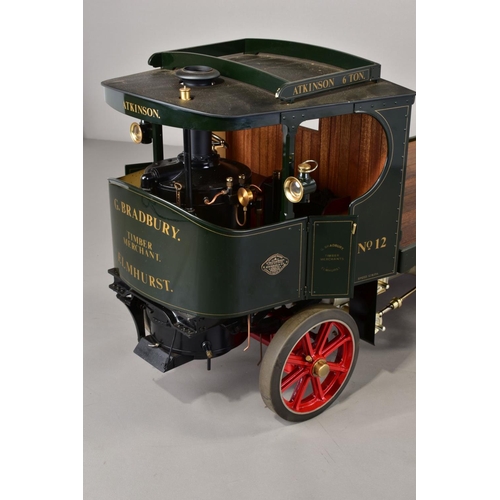 64 - A HANDBUILT 3 INCH SCALE LIVE STEAM MODEL OF AN ATKINSON 6 TON UNDERTYPE STEAM WAGON, not tested, co... 