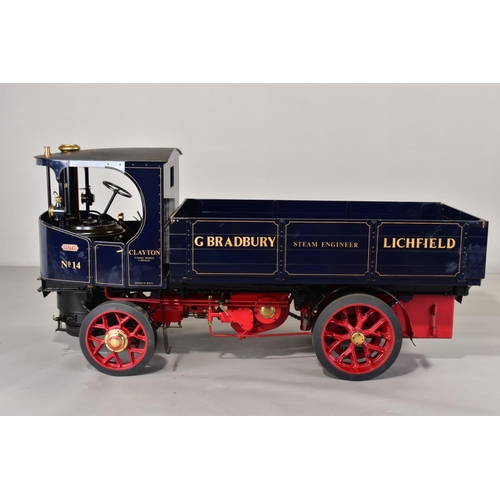 65 - A HANDBUILT 3 INCH SCALE LIVE STEAM MODEL OF A CLAYTON UNDERTYPE STEAM WAGON, 'Ruth', not tested, co... 