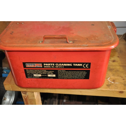 79 - A SEALEY 5M-21C PARTS DEGREASER, and a part tub of Sealer Degreasing Solvent (2) 44cm wide x 34cm de... 