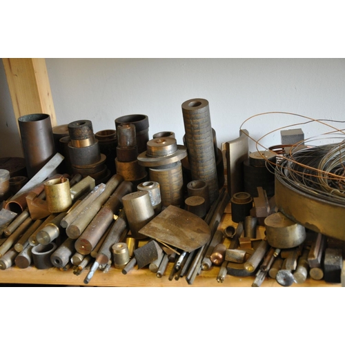 83 - A QUANTITY OF WORKED AND UNWORKED BRASS AND COPPER, pipes, sheets, bar and plates