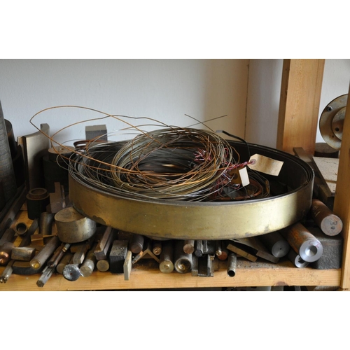 83 - A QUANTITY OF WORKED AND UNWORKED BRASS AND COPPER, pipes, sheets, bar and plates