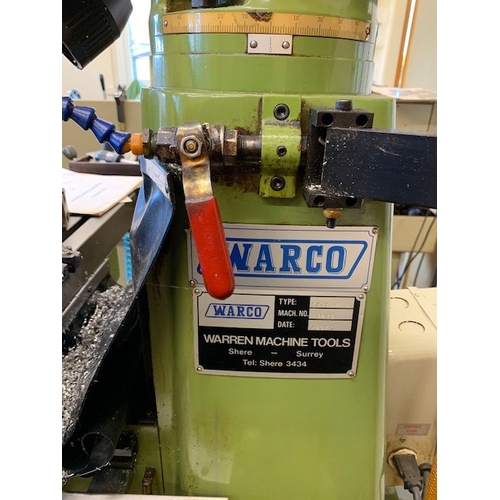 126 - A WARCO KV-VO-A13 MILLING MACHINE, with a Mituyoto Digimatic Scale System 240 V and a drawer full of... 