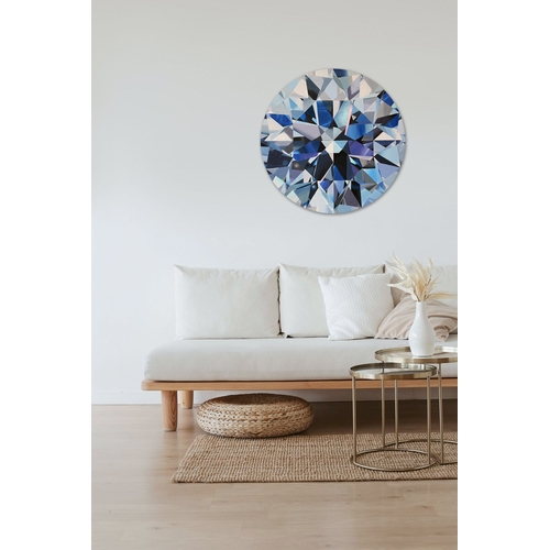 34 - TILEY BANCROFT,Blue diamond, approximately 60cm in diameter, Acrylic on ply, circular (25% of the pr... 