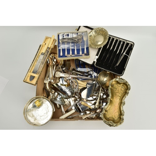 106 - A SELECTION OF METALWARE AND ITEMS, to include a small selection of silver handled manicure tools su... 