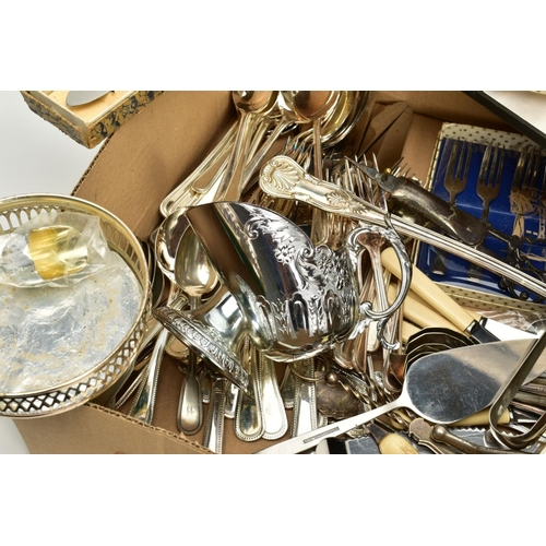 106 - A SELECTION OF METALWARE AND ITEMS, to include a small selection of silver handled manicure tools su... 