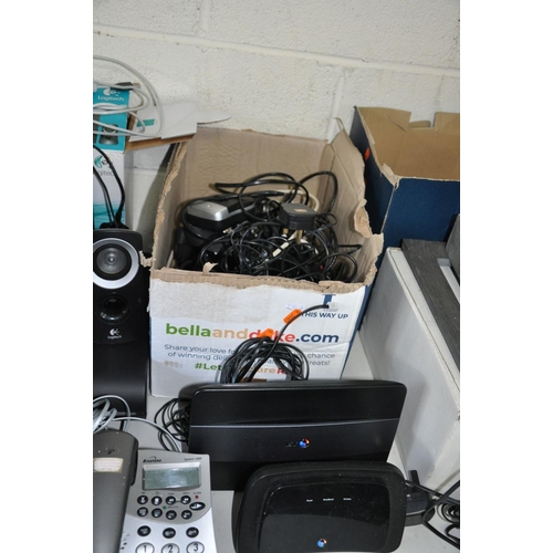 1108 - A BRAND NEW IN SEALED BOX HP OFFICEJET 4620 wifi printer, a Logitech Sub and two satallite speakers ... 