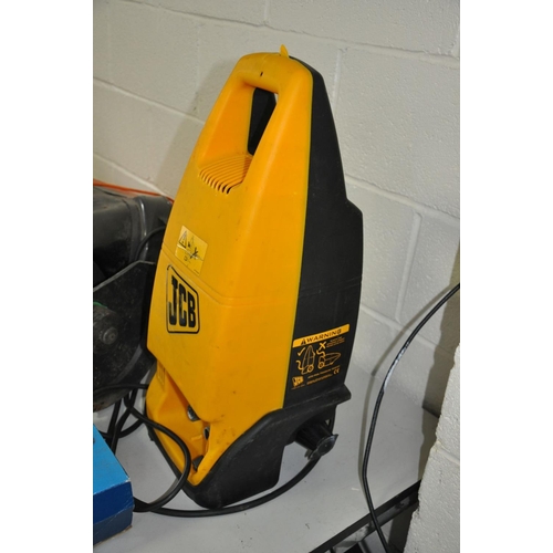 1161 - A JCB POWER WASHER (no pipe or lance) (wheel broken and untested), a Flymo garden vac (PAT fail due ... 