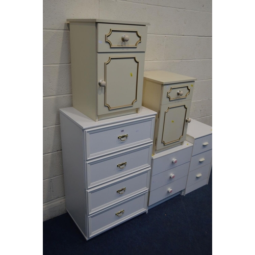 1201 - FIVE VARIOUS MODERN BEDSIDE CHESTS, include on pair of beside cabinets