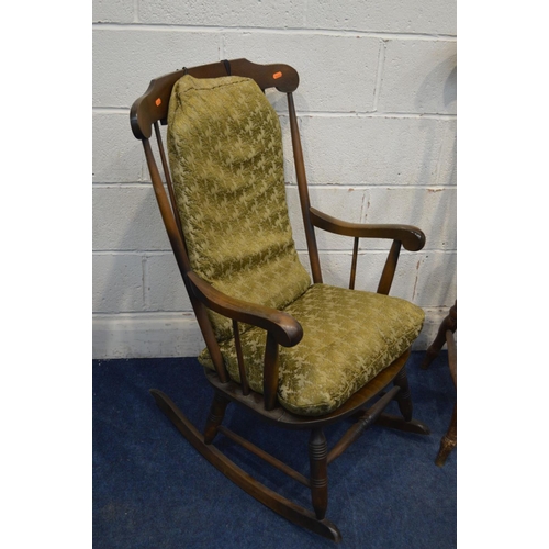 1220 - A NINETEENTH CENTURY ELM AND BEECH SPINDLE BACK WINDSOR ARMCHAIR (repairs) together with a modern ma... 