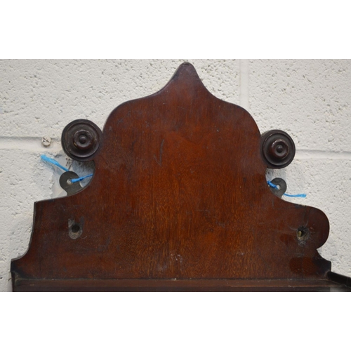 1227 - A VICTORIAN MAHOGANY WALL MOUNTED SHELF, converted to a pivoting top, width 41cm x depth 34cm x heig... 