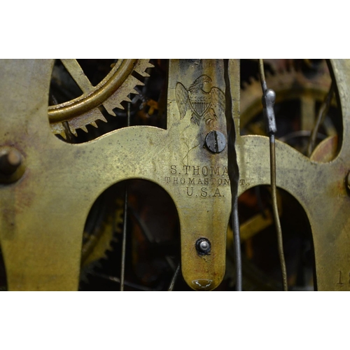 1265 - SETH THOMAS THOMASTON, USA, a nineteenth century rosewood wall clock, height 82cm (no dial)