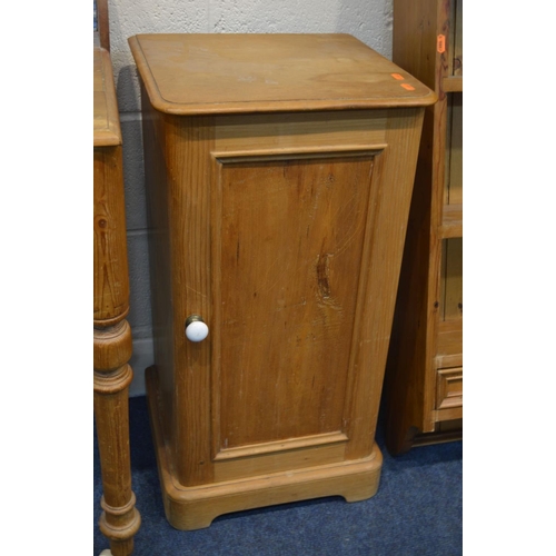 1271 - A VICTORIAN PINE WASHSTAND, with a blue tile back and a single drawer on ceramic casters, together w... 