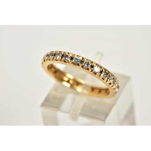 131 - A DIAMOND FULL ETERNITY RING, estimated round brilliant cut diamond weight 0.32ct, ring size N, appr... 