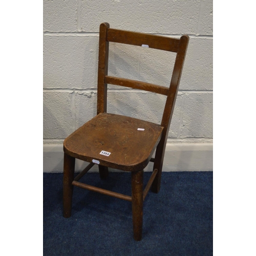 1353 - AN INDUSTRIAL CIRCULAR TOPPED STOOL on a tubular chrome base, together with a Lloyd loom wicker chil... 