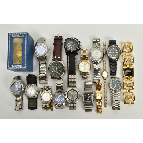 141 - A COLLECTION OF ASSORTED WATCHES, mostly gents, to include various designs, all quartz movements to ... 