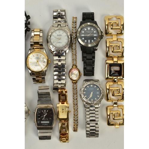 141 - A COLLECTION OF ASSORTED WATCHES, mostly gents, to include various designs, all quartz movements to ... 