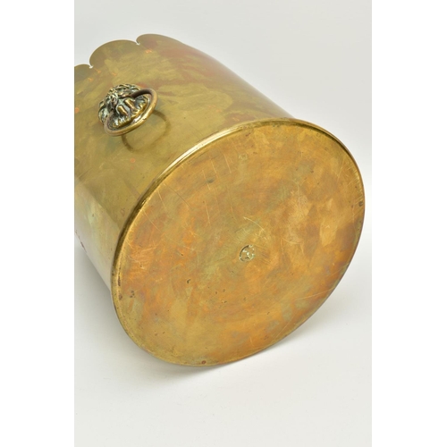 153 - LARGE BRITISH WWI SHELL CASING MARKED APRIL 1917, cut off and fashioned into a planter/jardinière, t... 