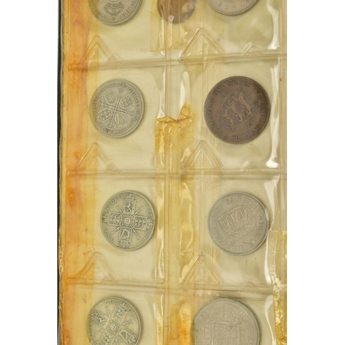 157 - AN ALBUM OF MAINLY UK 20TH CENTURY COINAGE, to include silver 3d, 6d, shillings, florins, some other... 