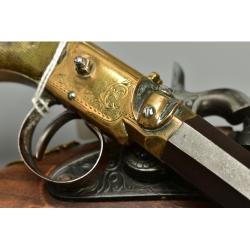 254 - TWO PISTOLS comprising of a 48 bore sidelock percussion pistol fitted with a 3'' barrel by W Barratt... 