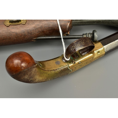 254 - TWO PISTOLS comprising of a 48 bore sidelock percussion pistol fitted with a 3'' barrel by W Barratt... 