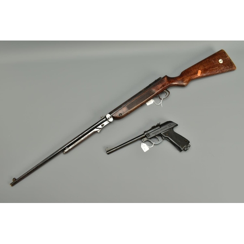 255 - TWO ITEMS consisting of a .22'' Webley & Scott Mk 111 air rifle serial number 23563, the link arms b... 