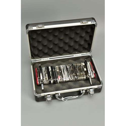 260 - A SWISS WENGER GIANT ARMY KNIFE in a transit metal case, it houses eight seven implements and afford... 