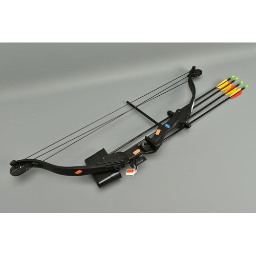 268 - A PETTON COMPOUND CROSSBOW, together with four arrows, it is in excellent condition (PURCHASER MUST ... 