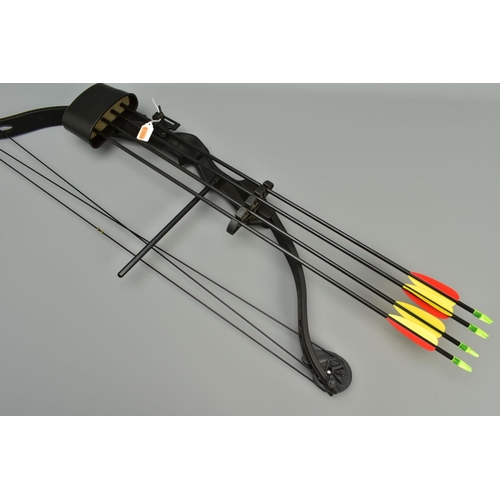 268 - A PETTON COMPOUND CROSSBOW, together with four arrows, it is in excellent condition (PURCHASER MUST ... 