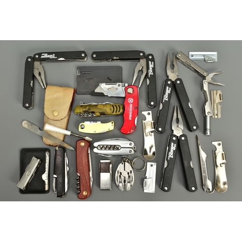 271 - A NUMBER OF MULTI TOOLS comprising of a Ricardo multi tool, seven unnamed multi tools, a set of EKA ... 