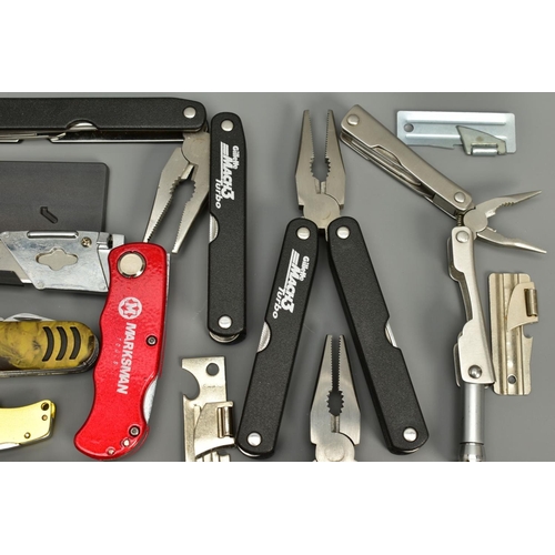 271 - A NUMBER OF MULTI TOOLS comprising of a Ricardo multi tool, seven unnamed multi tools, a set of EKA ... 