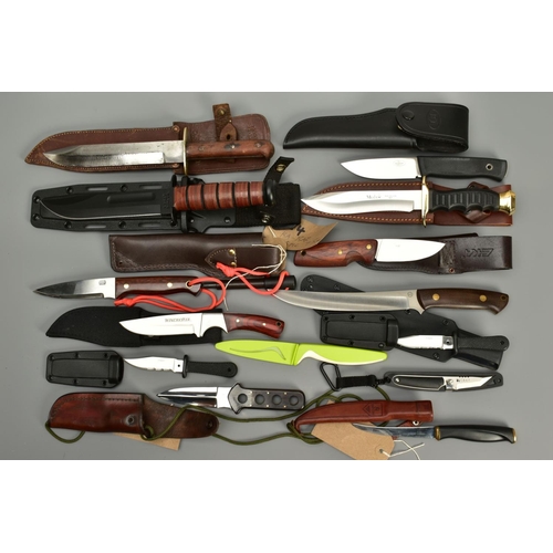 277 - A NUMBER OF SHEATH KNIVES consisiting of EKA model Nordic H8, Muela - Spanish, A Wright & Son Ltd, S... 