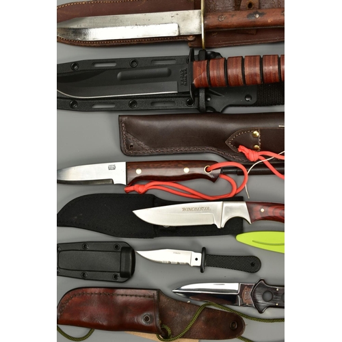 277 - A NUMBER OF SHEATH KNIVES consisiting of EKA model Nordic H8, Muela - Spanish, A Wright & Son Ltd, S... 