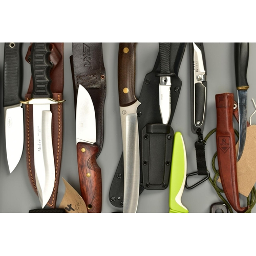 277 - A NUMBER OF SHEATH KNIVES consisiting of EKA model Nordic H8, Muela - Spanish, A Wright & Son Ltd, S... 