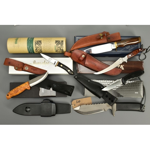 283 - A COLLECTION OF BOXED KNIVES with exception of the last item consisting of Smith & Wesson sheath kni... 