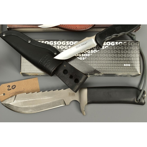 283 - A COLLECTION OF BOXED KNIVES with exception of the last item consisting of Smith & Wesson sheath kni... 