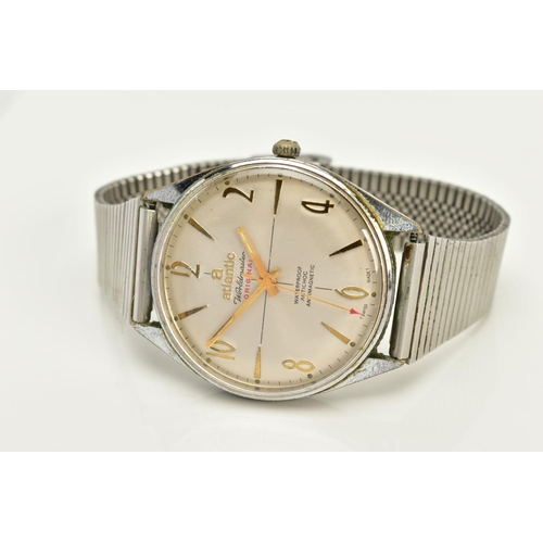 29 - A GENTLEMANS ATLANTIC WORLDMASTER WRISTWATCH, silver dial, Arabic and baton markers, dial signed 'At... 