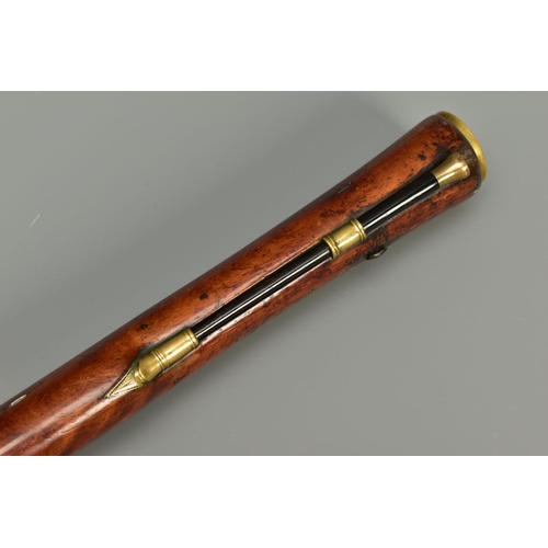 293 - A FLINTLOCK BLUNDERBUSS, fitted with a flared muzzle 16 inches brass barrel, the top of the barrel b... 