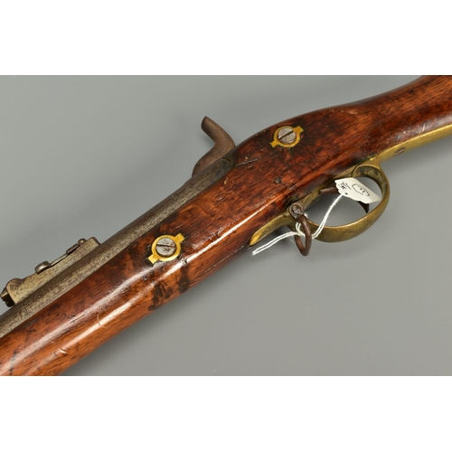 295 - A 577 INCH P53 3 BAND ENFIELD PERCUSSION RIFLE, its lock is marked with Queen Victoria's Cypher and ... 