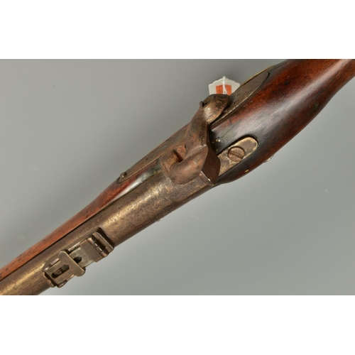 295 - A 577 INCH P53 3 BAND ENFIELD PERCUSSION RIFLE, its lock is marked with Queen Victoria's Cypher and ... 