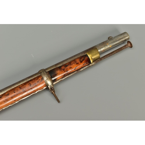 295 - A 577 INCH P53 3 BAND ENFIELD PERCUSSION RIFLE, its lock is marked with Queen Victoria's Cypher and ... 