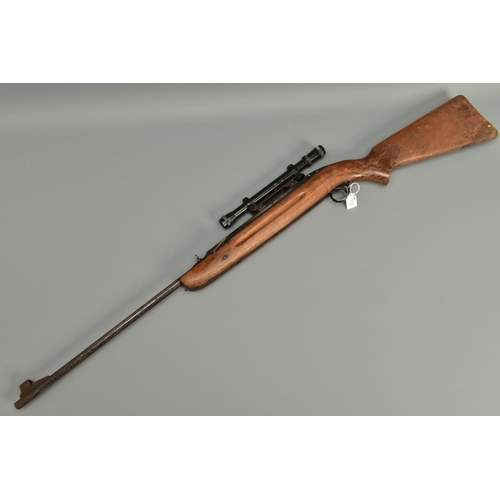 296 - A 22 INCH B.S.A. MK II AIRSPORTER AIR RIFLE, Serial number GD31123 which is fitted with a B.S.A. 3X ... 