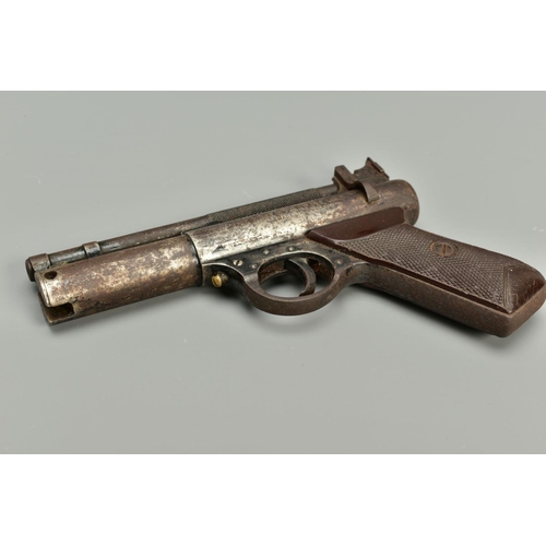 298 - A .177 WEBLEY & SCOTT PREMIER AIR PISTOL batch number 461, it has an overall worn and rusted appeara... 