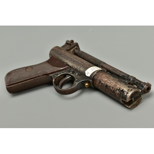 298 - A .177 WEBLEY & SCOTT PREMIER AIR PISTOL batch number 461, it has an overall worn and rusted appeara... 