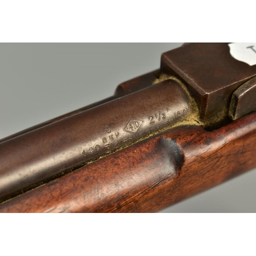 300 - A .410'' 21/2 CHAMBERED SINGLE BARREL SHOTGUN made in Europe fitted with a vertically hinged breech ... 