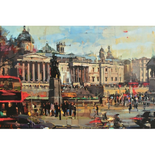 306 - CHRISTIAN HOOK (BRITISH 1971) 'TRAFALGAR SQUARE, LONDON' a limited edition print 81/295 of a London ... 