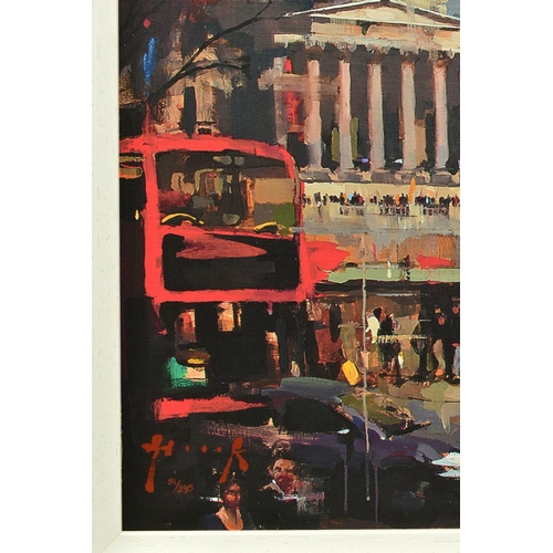 306 - CHRISTIAN HOOK (BRITISH 1971) 'TRAFALGAR SQUARE, LONDON' a limited edition print 81/295 of a London ... 