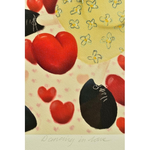 309 - MACKENZIE THORPE (BRITISH 1956) 'DANCING IN LOVE', a limited edition print of a couple surrounded by... 