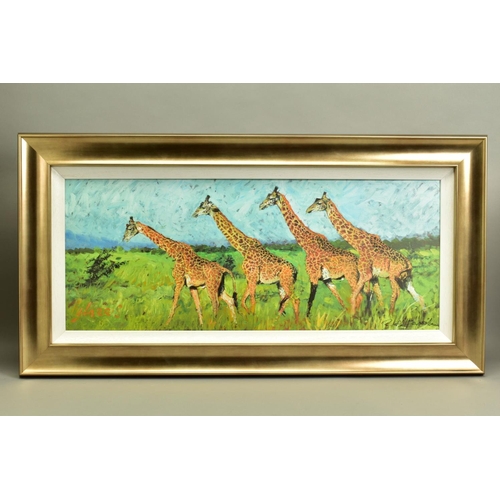 314 - ROLF HARRIS (AUSTRALIAN 1930) 'FOUR GIRAFFES' a limited edition print 48/195, signed bottom right, n... 