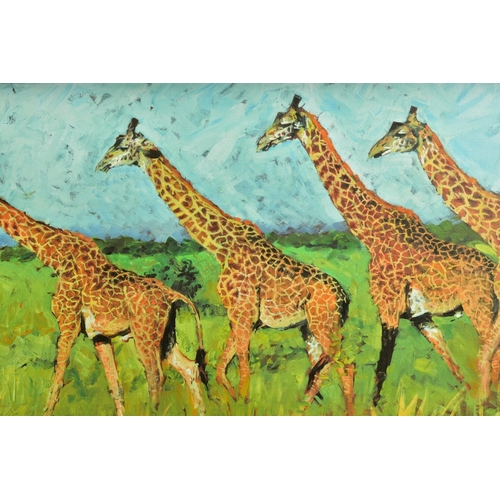 314 - ROLF HARRIS (AUSTRALIAN 1930) 'FOUR GIRAFFES' a limited edition print 48/195, signed bottom right, n... 