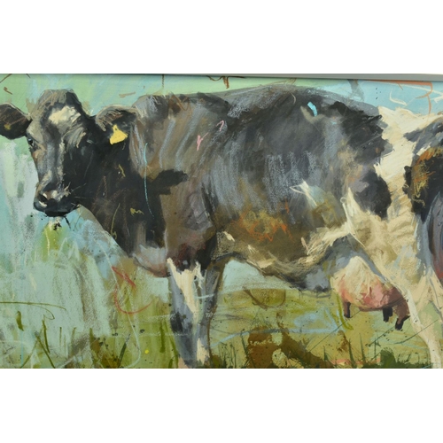 320 - JAMES BARTHOLOMEW (BRITISH CONTEMPORARY) 'No 10', a study of a Holstein-Fresian cow, signed bottom r... 